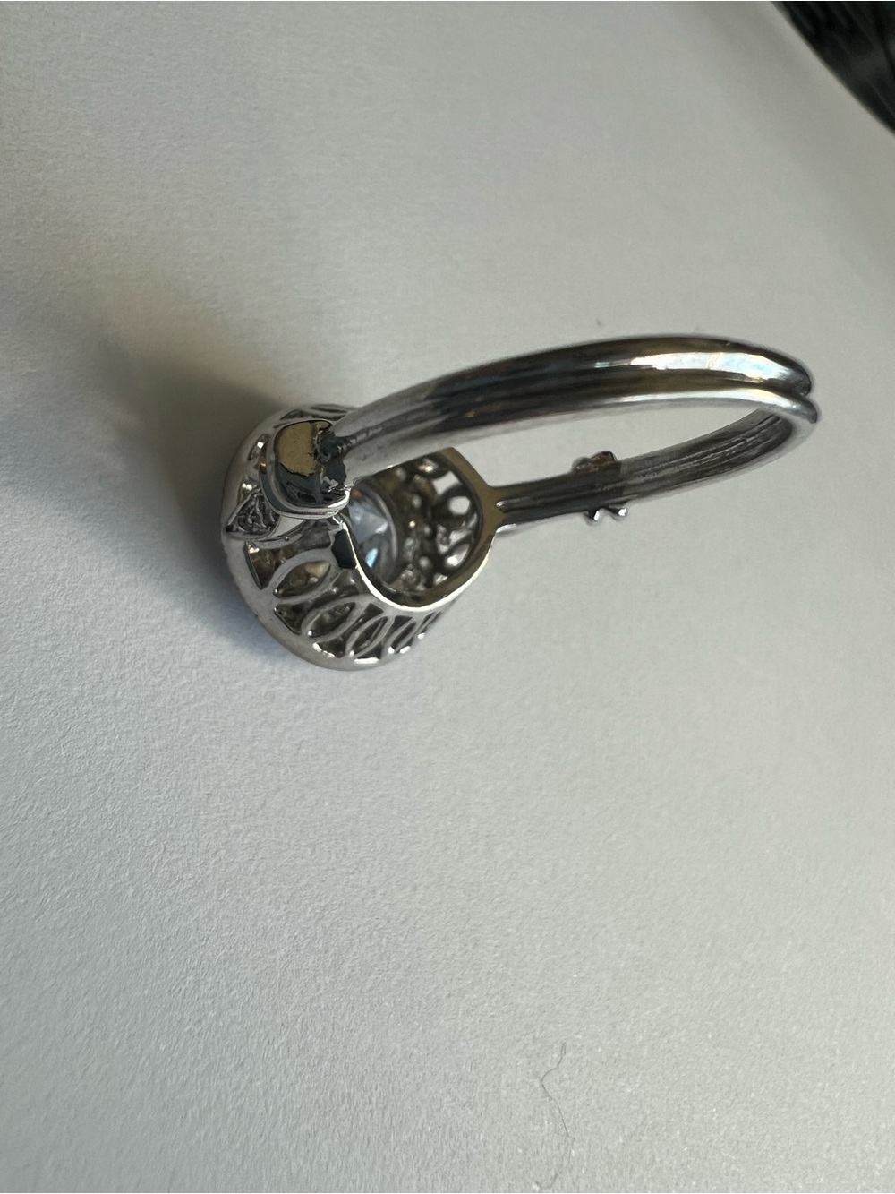 Source Unknown Silver Halo Cushion-Cut Ring - White - Picture 6 of 7